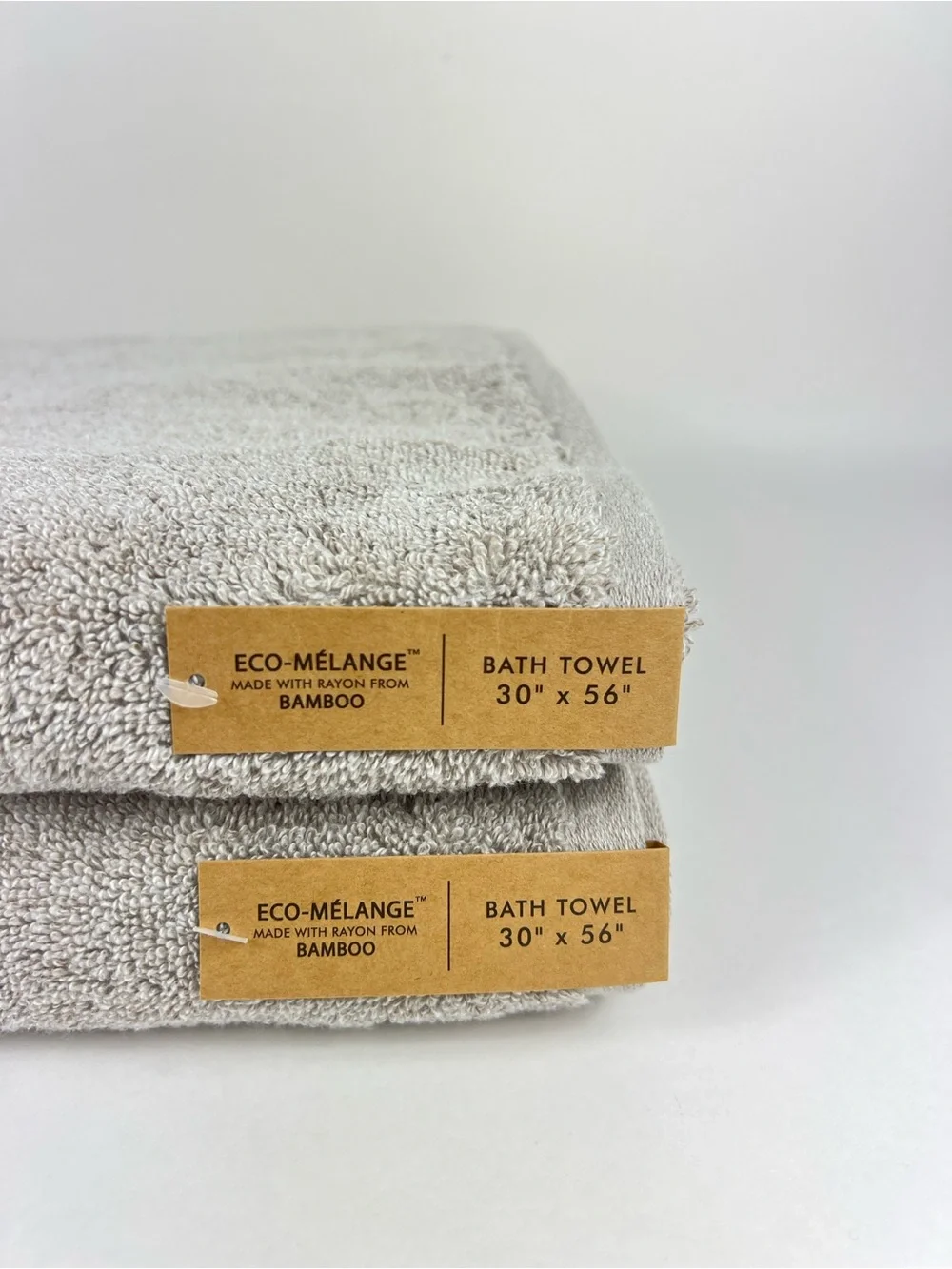 Common Thread Bamboo Bath Towel Set Tan Eco Melange Plush Soft Cotton 2 Pc NEW