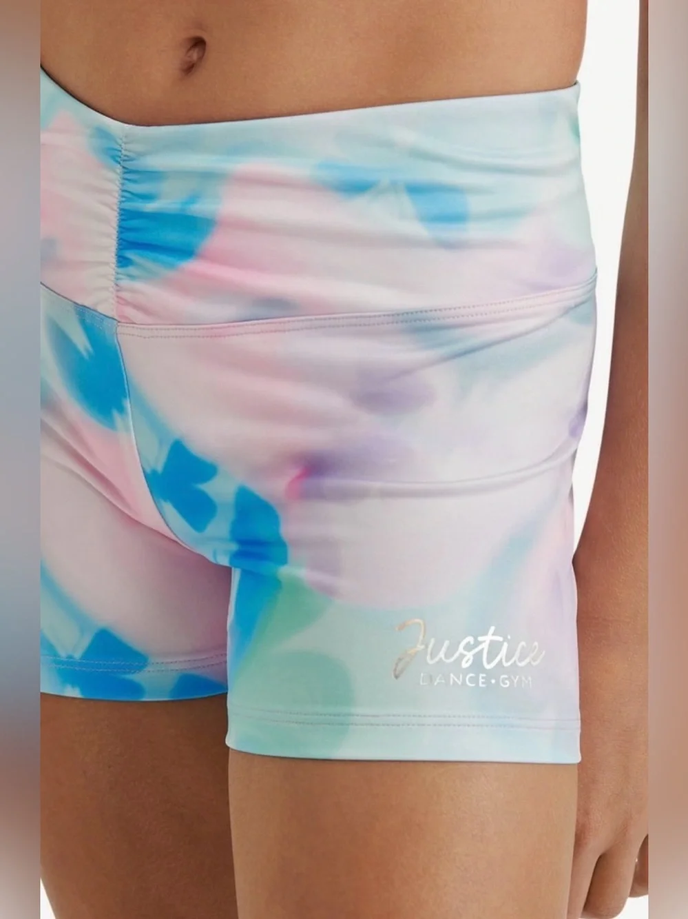 Justice Girls Butterfly Dance Shorts Size Medium Cinch V-Waist Activewear NWT