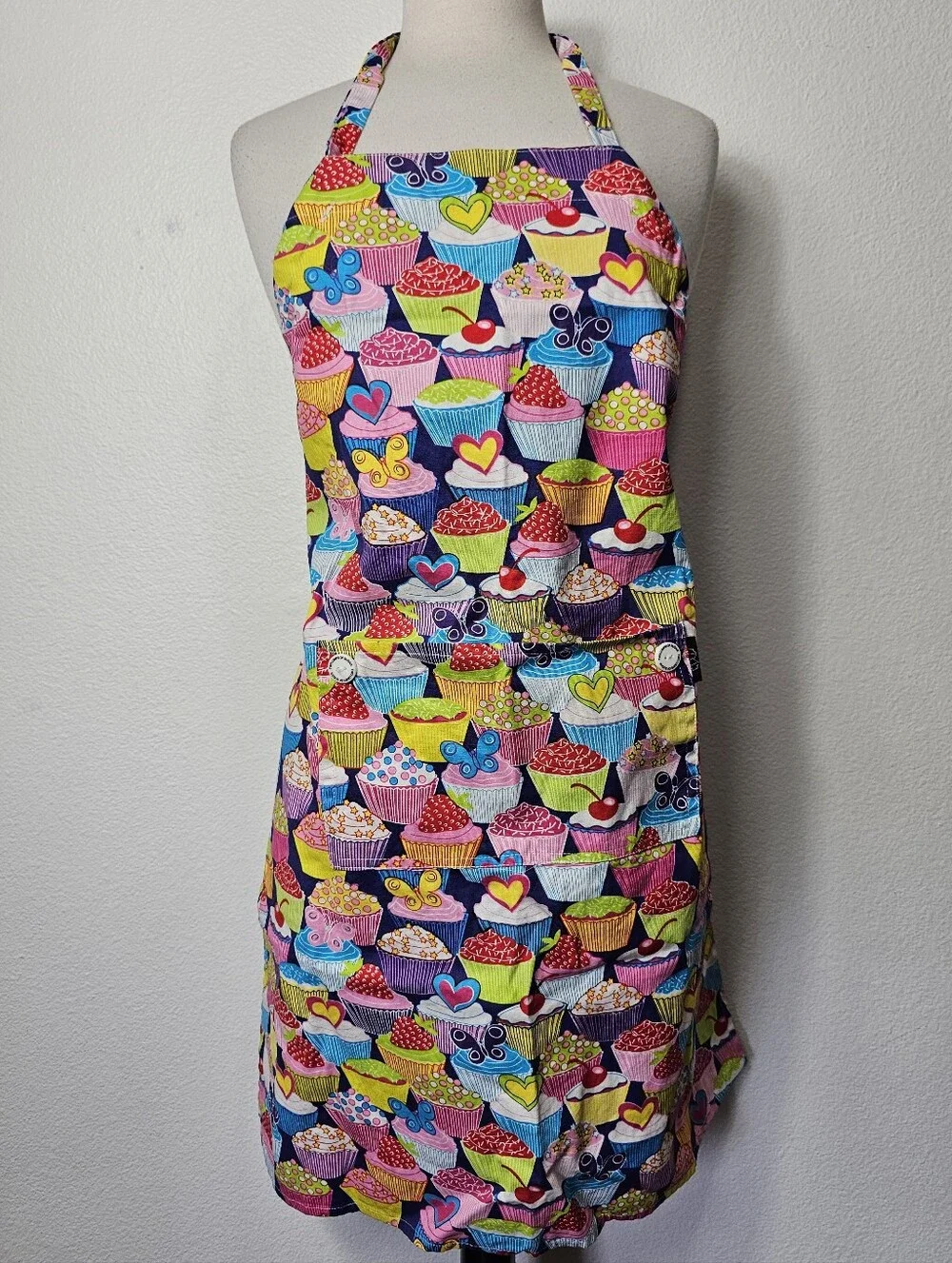 Kawaii Cupcake Print Colorful Apron