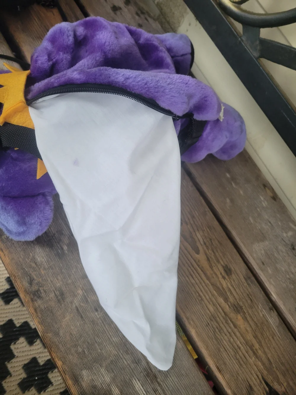 Vintage Grateful Dead PURPLE YELLOW plush bear backpack bag by Steven Smith 1990