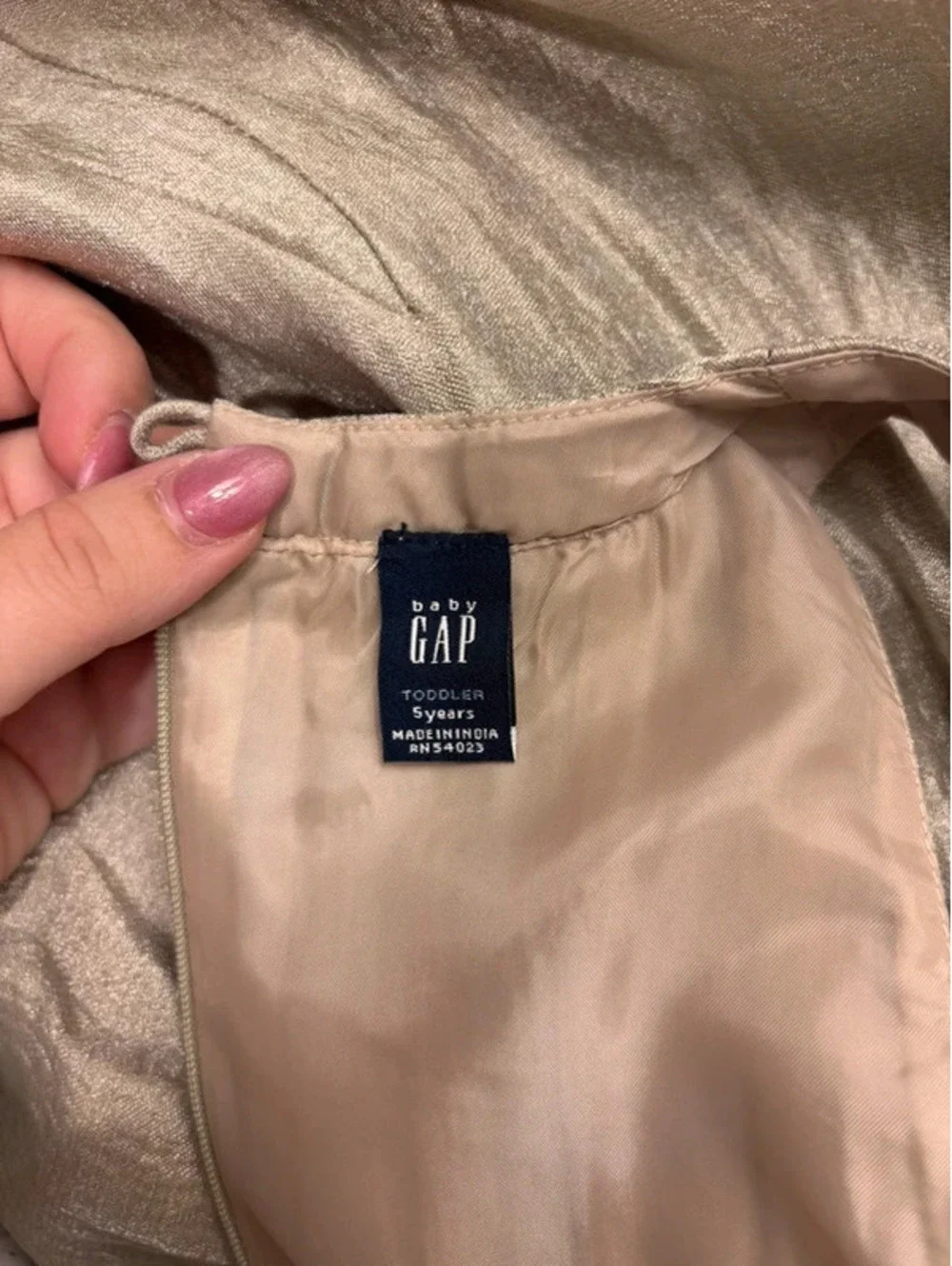 Baby Gap Girl’s Size 5 Gold Sleeveless Party Dress