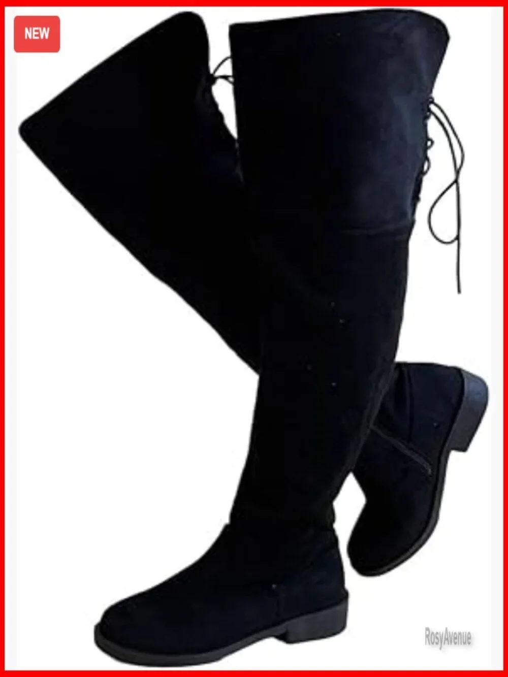 Women's Over the Knee Boots Wide Calf Round Toe Chunky Heel Casual Riding