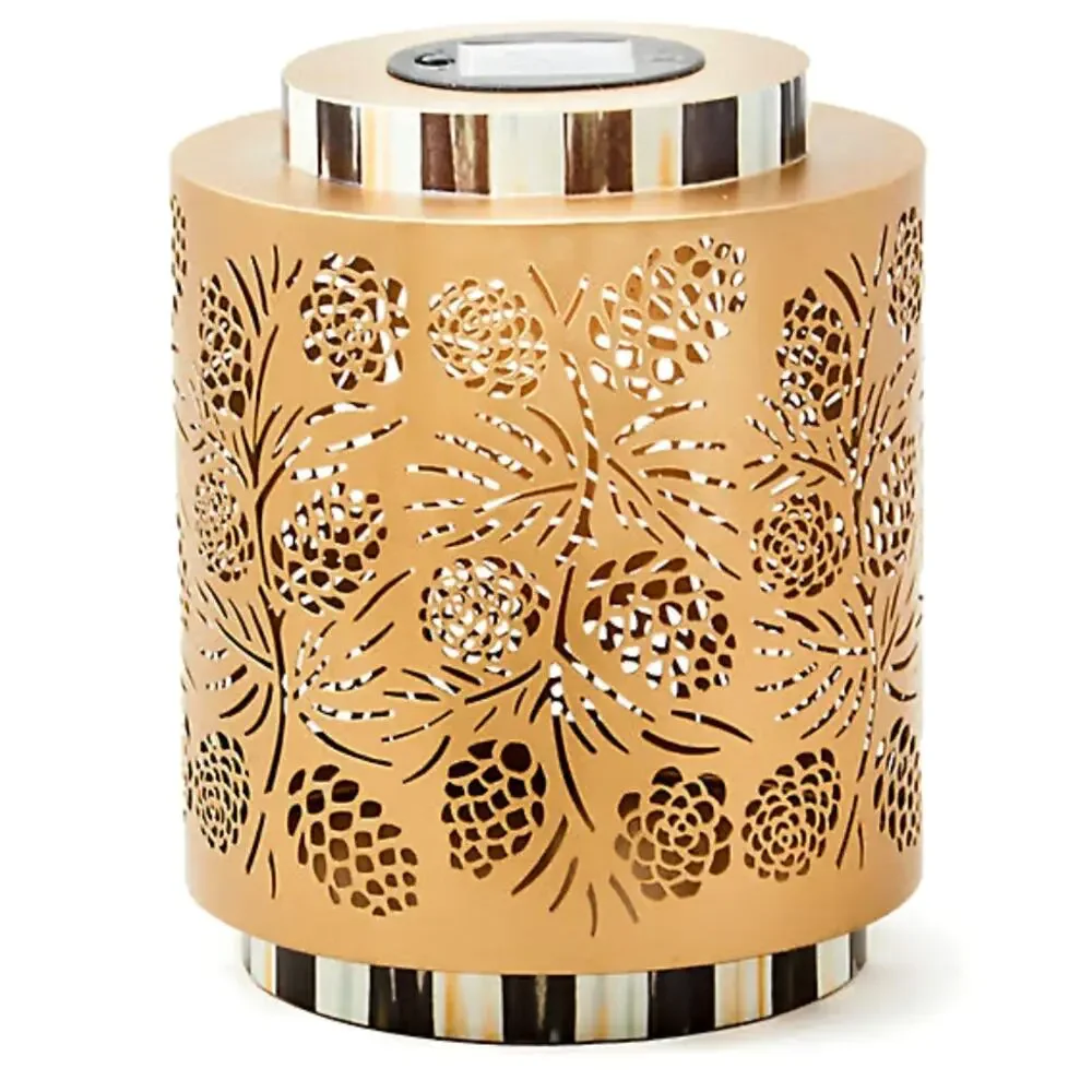Brand New Mackenzie-Childs Pinecone Short Solar Lantern