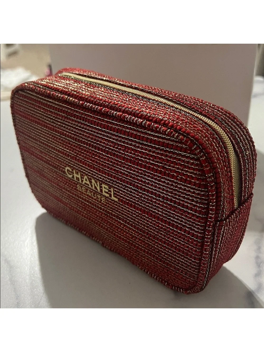 CHANEL add beige polyester