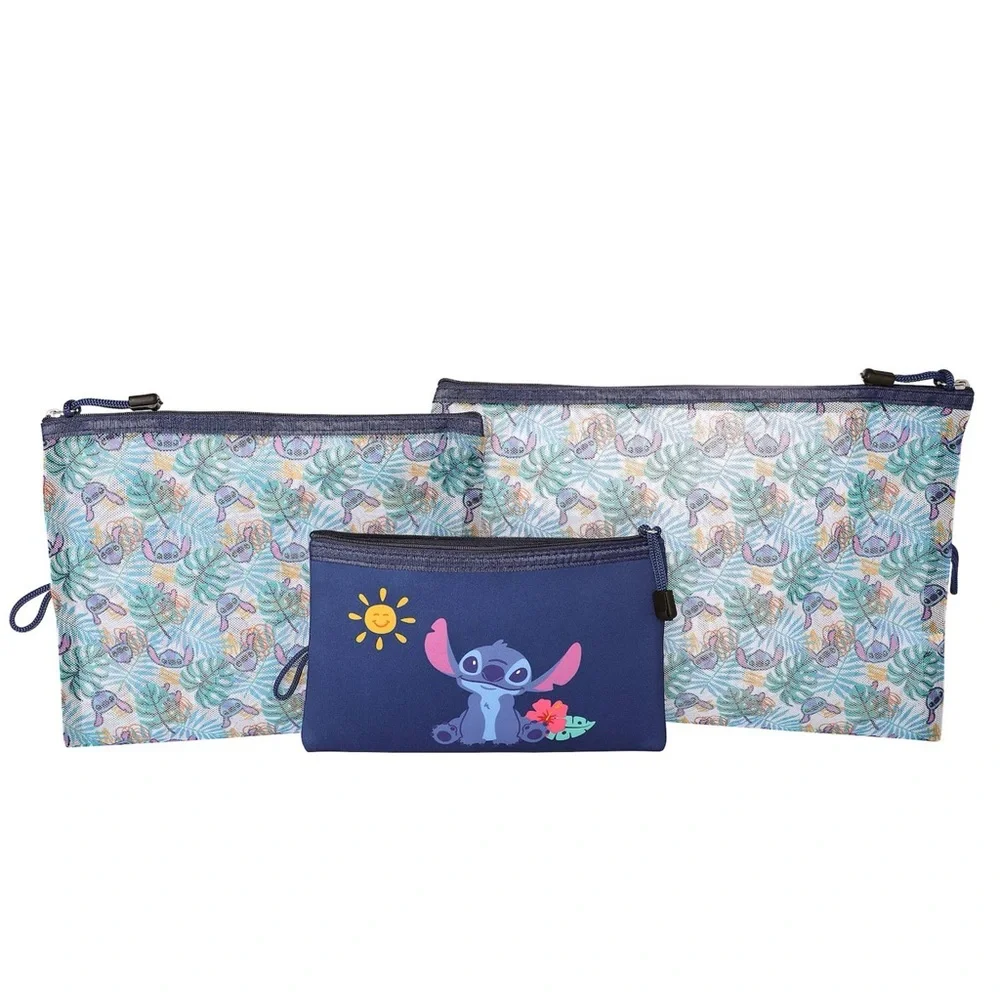 Disney's Stitch Hawaiian Print 3-pc. Travel Pouch Set*