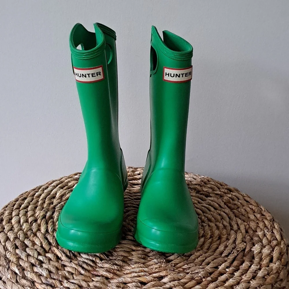 Hunter‎ Youth Classic Grab Handle Wellington Rain/Outdoor Boots Green G1/B13
