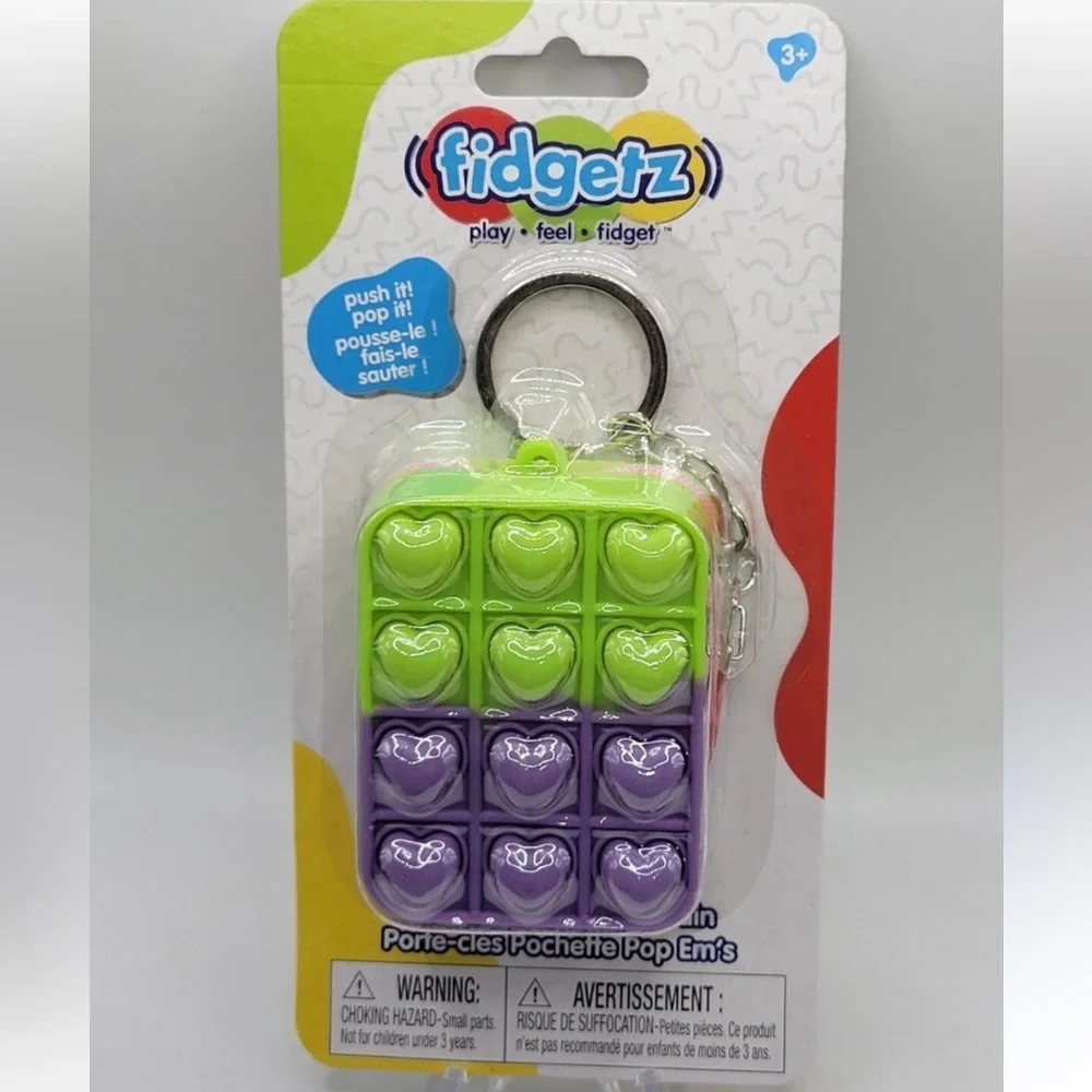 Fidgetz  Clip Purple Pop It with zipper can storege key, AirPod  Keychain