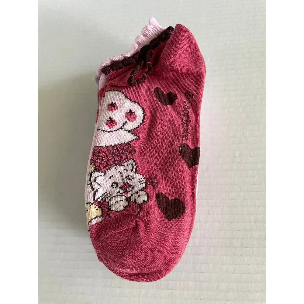 3 PAIR STRAWBERRY SHORTCAKE NO SHOW SOCKS SIZE NEW