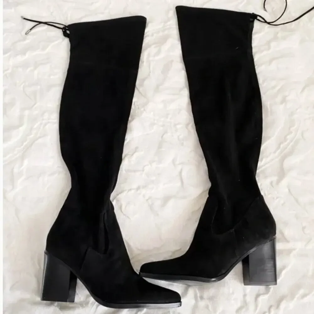 Marc Fisher Arletta Suede Over The Knee Boots Size 9.5 New