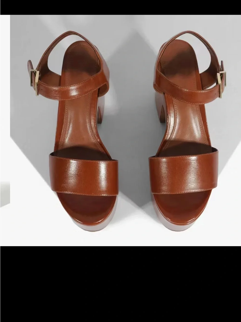 Platform Block Heel Sandals - Brown