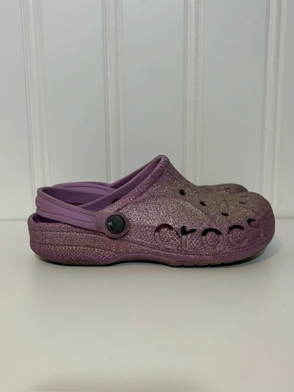 CROCS Kids' Glitter Clog in Lavender Purple