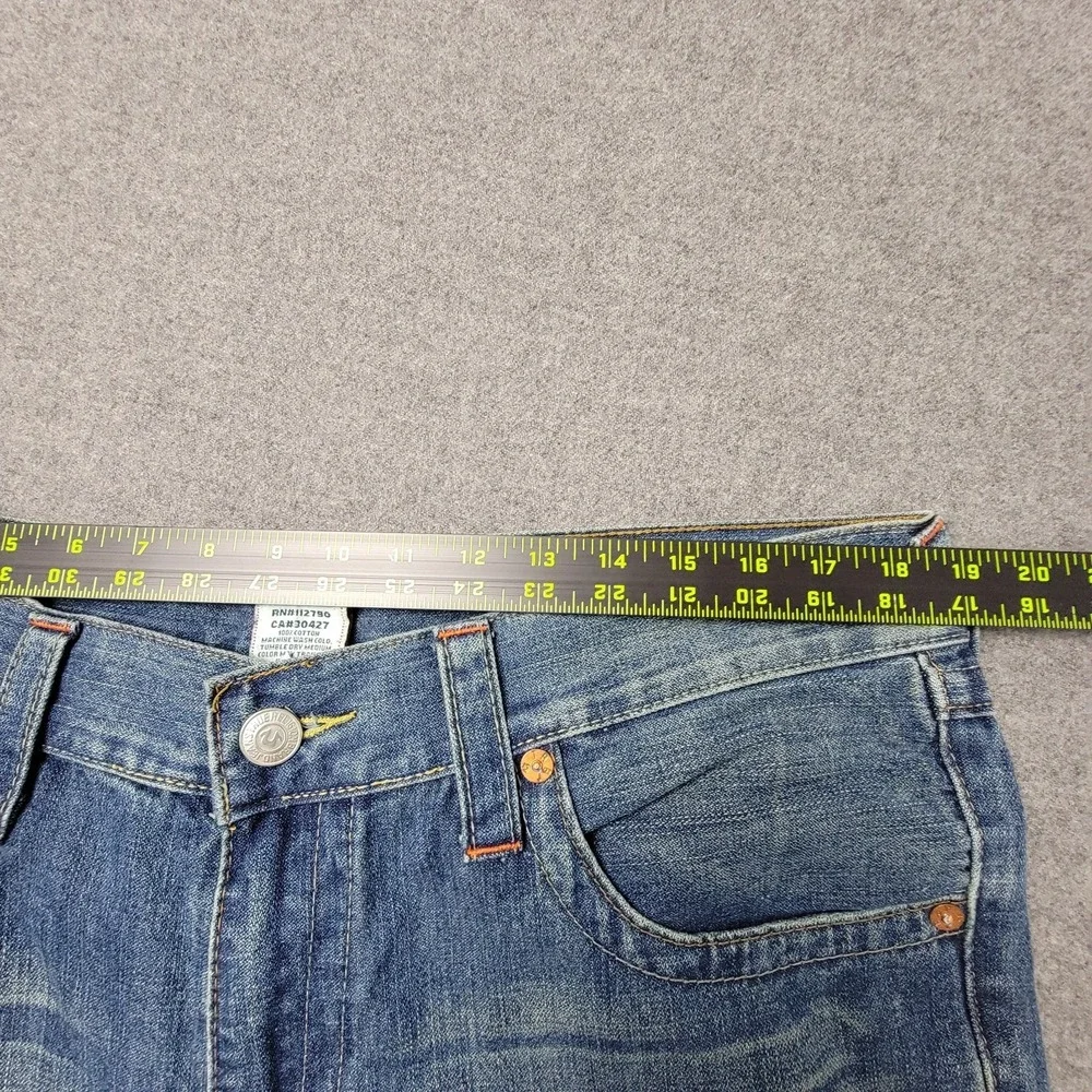 True Religion Billy Jeans Men's 40x33 Bootcut Blue‎ Denim Koi Embroidery USA
