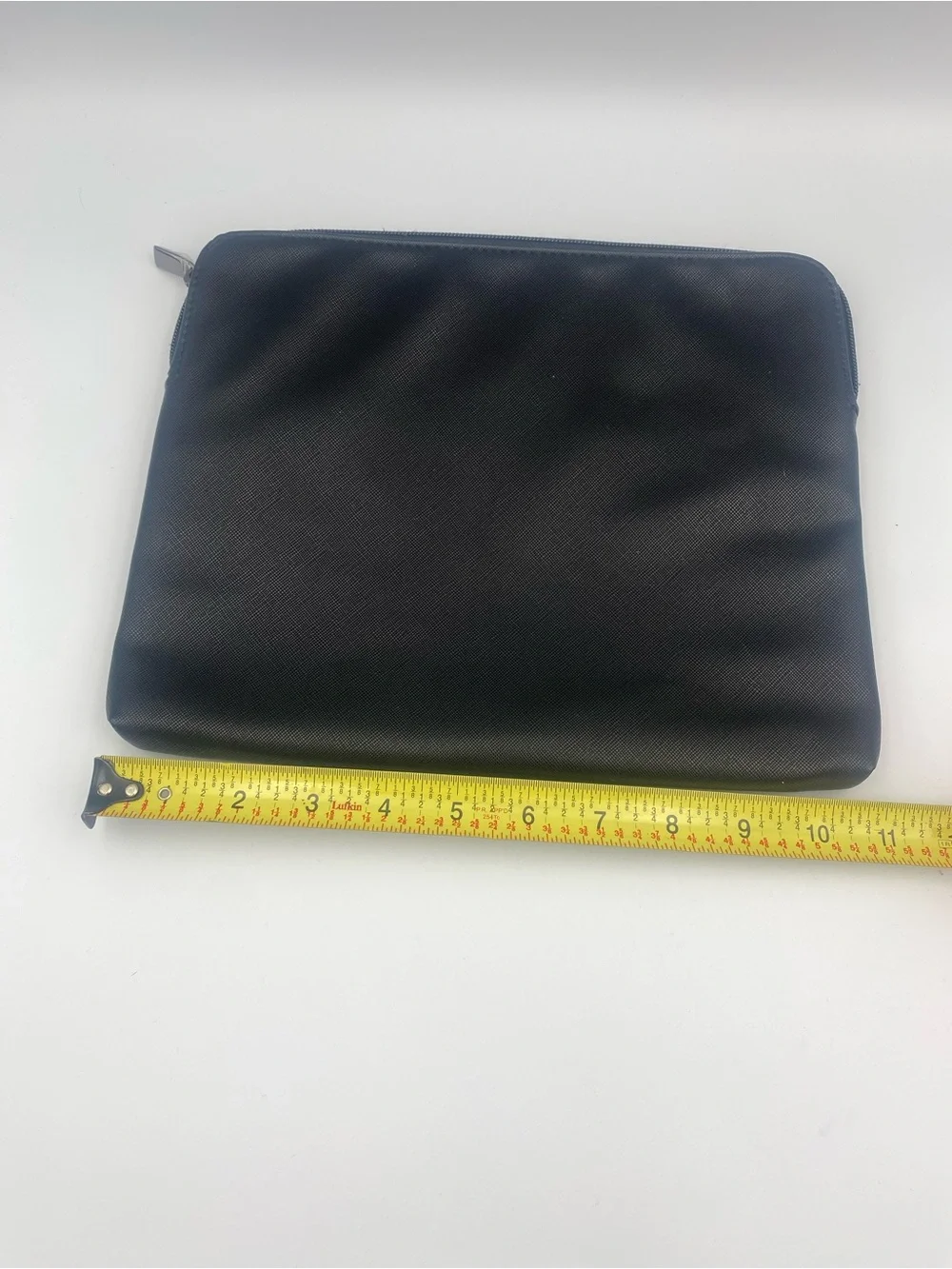 Bulgari Black Textured Cosmetic Pouch with Metal Plate