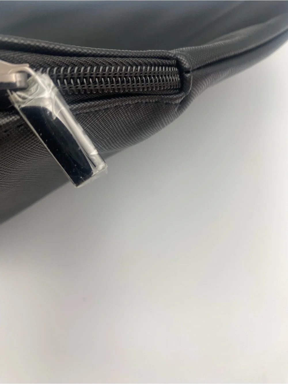 Bulgari Black Textured Cosmetic Pouch with Metal Plate