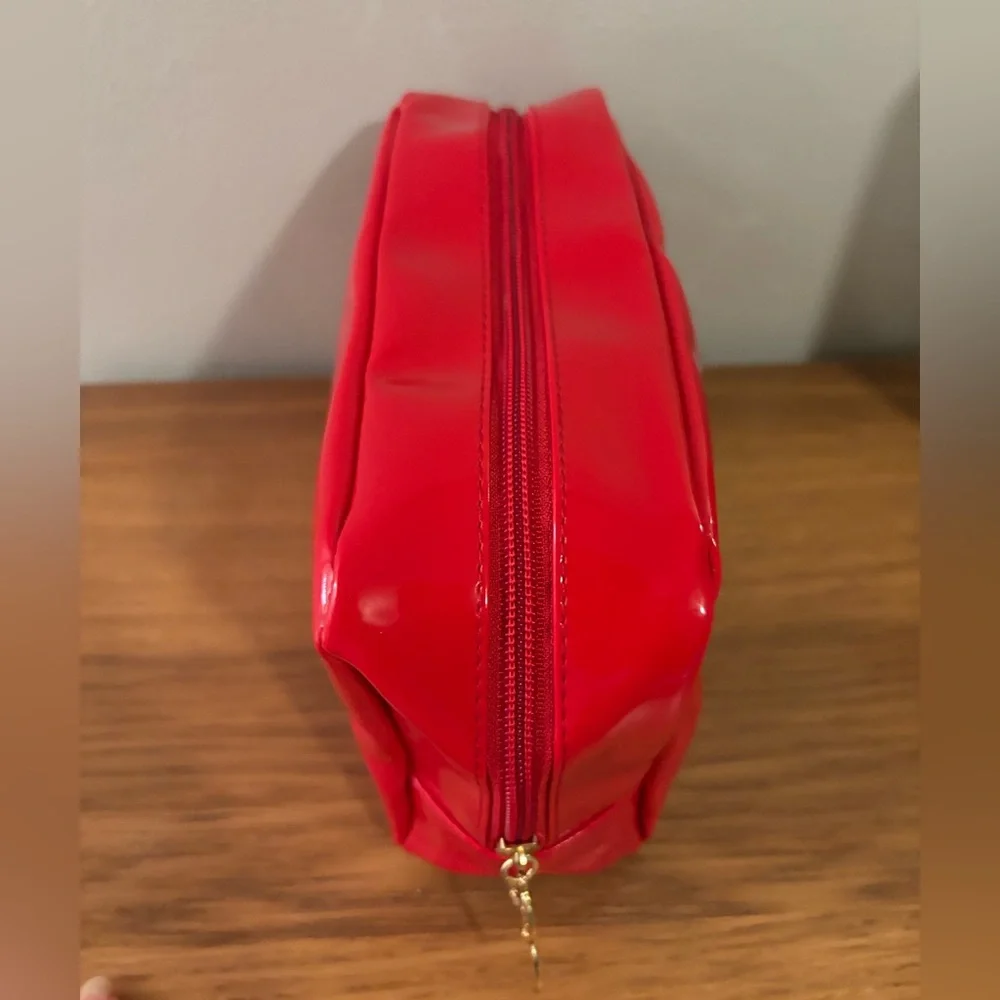 Christian LaCroix Rouge Glossy Red Pouch Makeup Bag Avon Approx 9”x 5”x3”