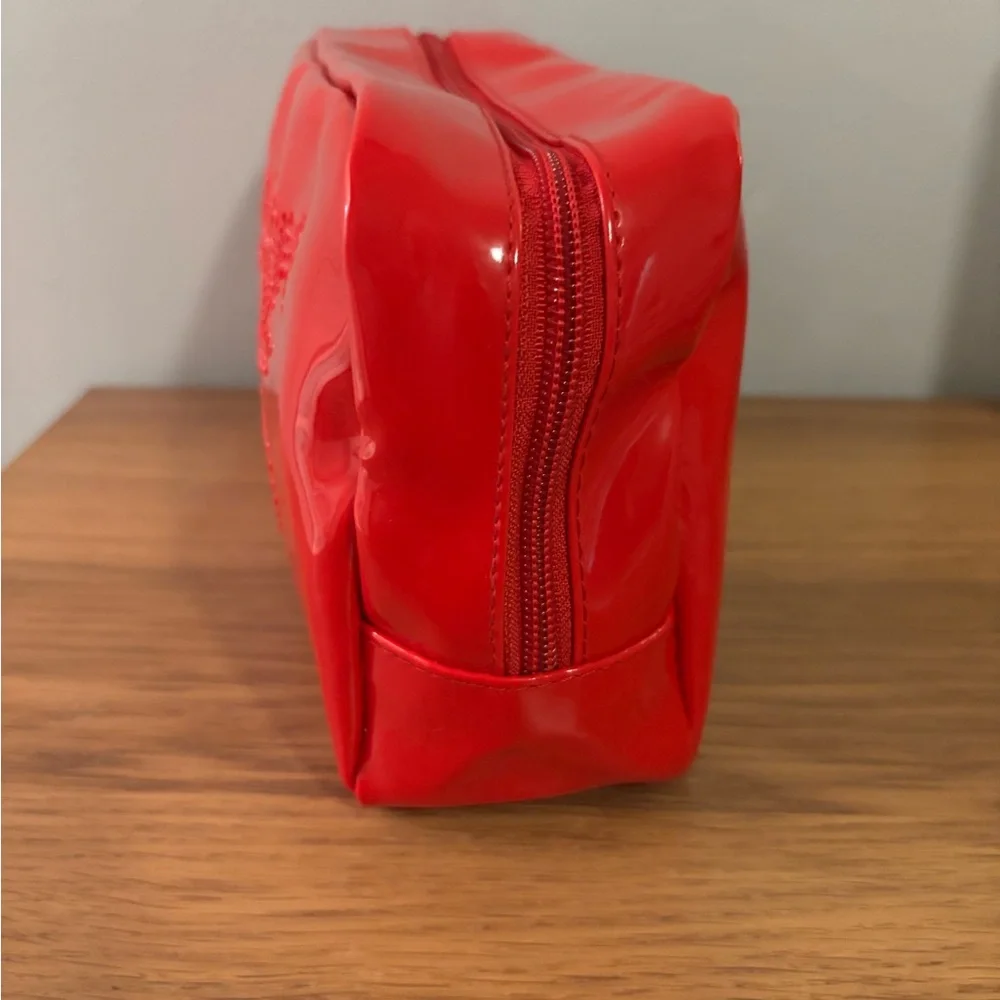 Christian LaCroix Rouge Glossy Red Pouch Makeup Bag Avon Approx 9”x 5”x3”