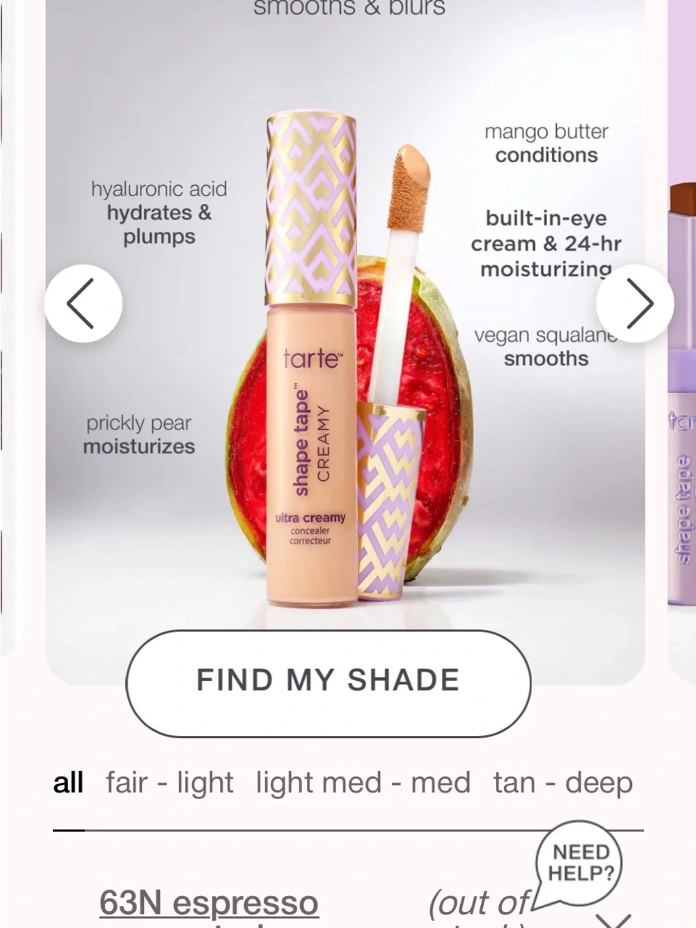 tarte Shape Tape Creamy Concealer - 63  H  Espresso honey,