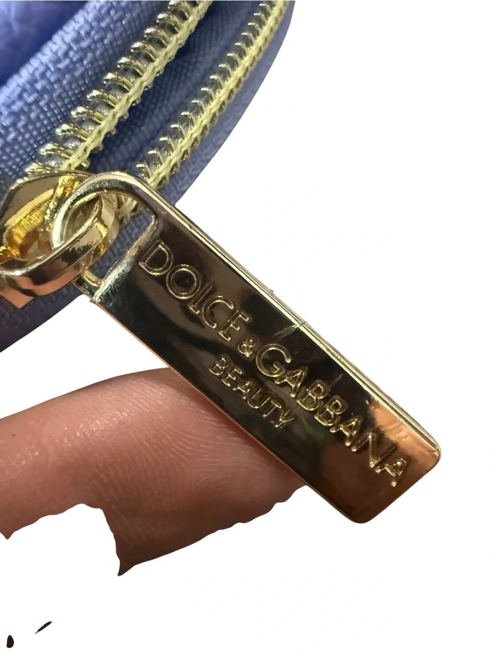 Dolce & Gabbana Lilac Leather Cosmetic Case with Gold Zipper