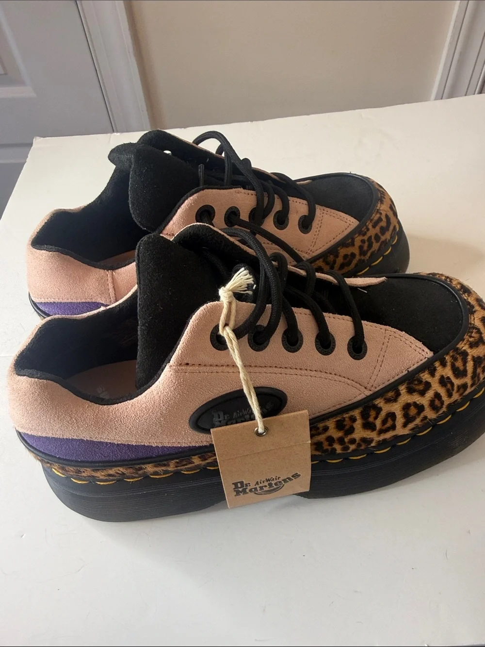 Dr Martens Buzz 5-Eye Leopard and Suede Shoes Ladies Size 7