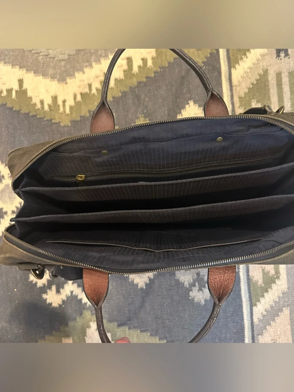 Jack Spade New York Canvas Messenger Shoulder Bag Laptop Briefcase Moss Green