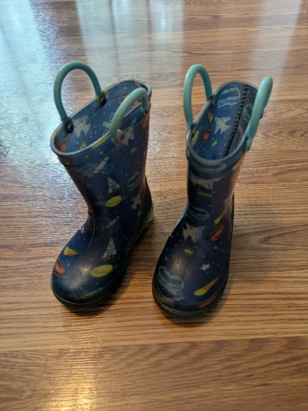 Kid Light Up Space Rain Boots