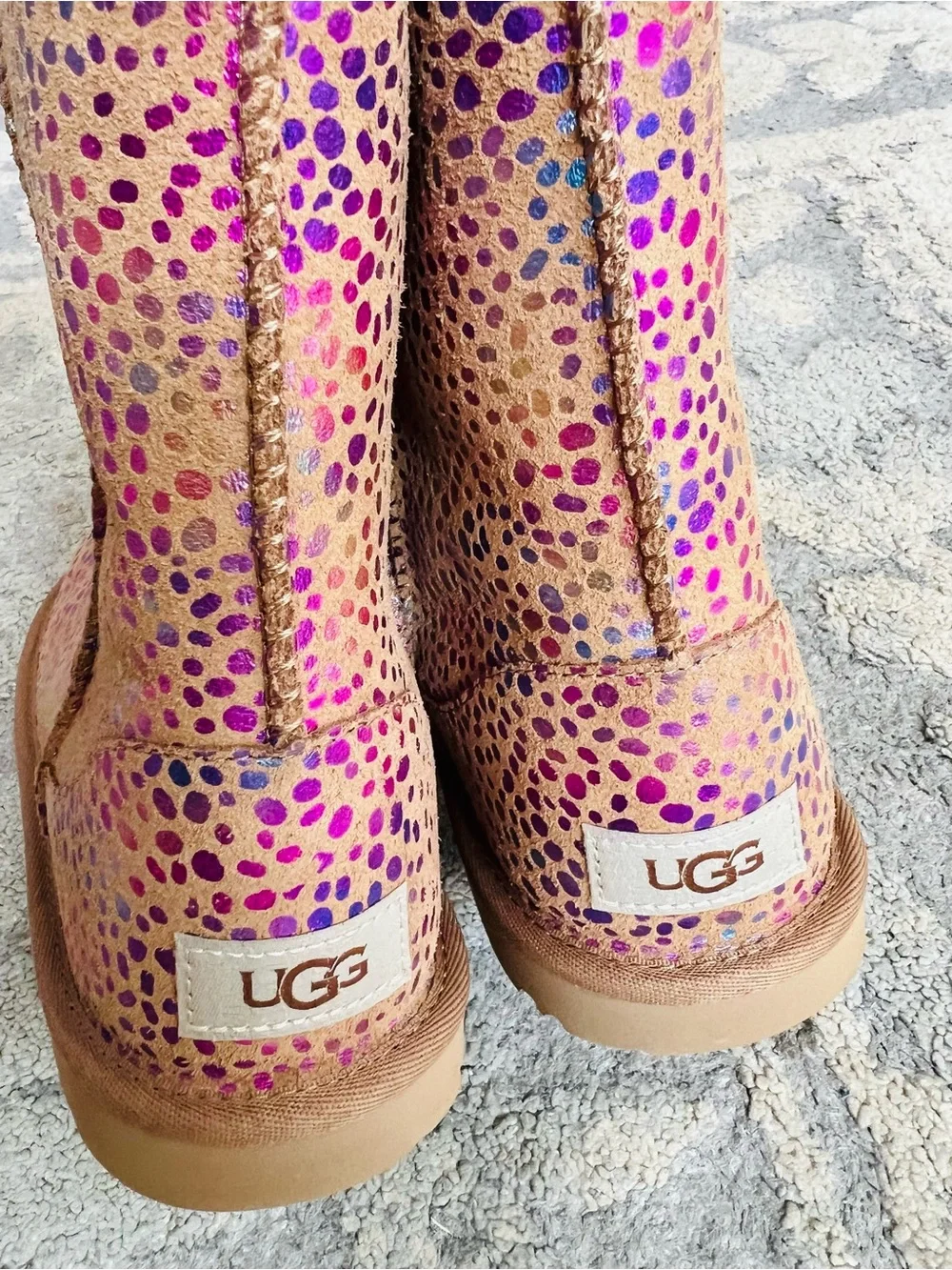 NEW❤️UGG Girls Sparkle Pink Sequin Winter Boots SZ5