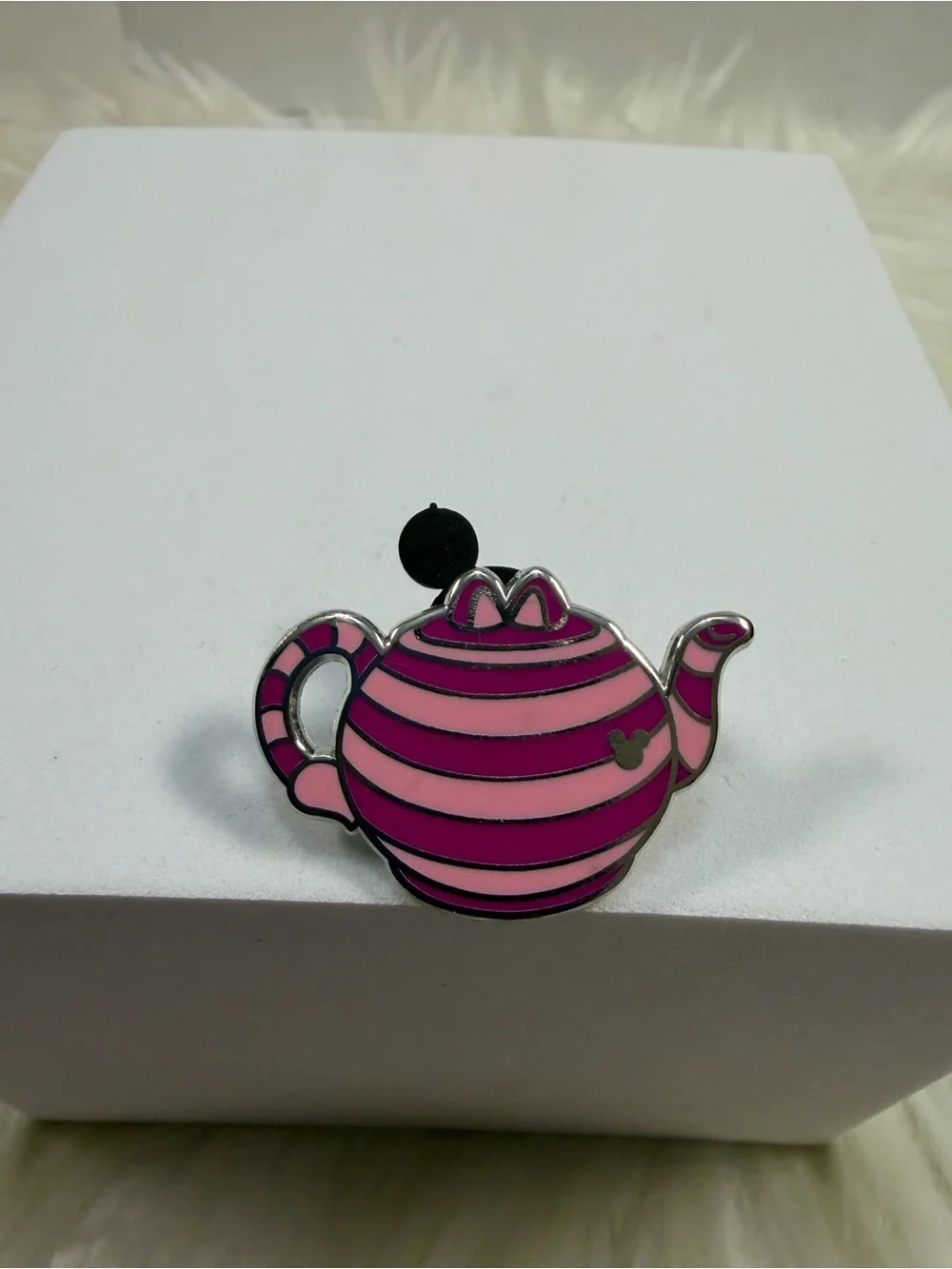 💙3/$20💙 Disney Pink Striped Teapot Enamel Pin
