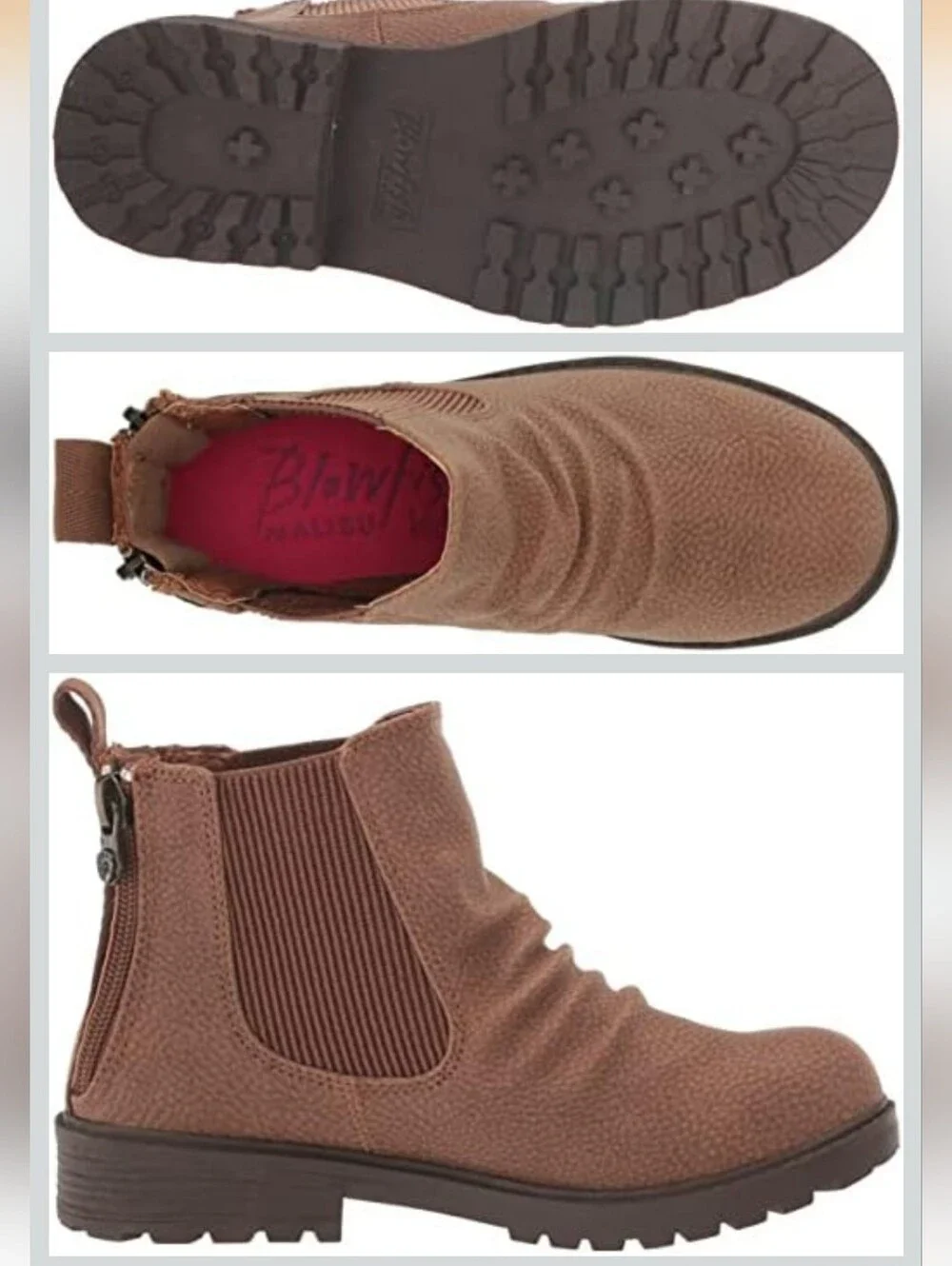 Blowfish Malibu Redsen-k Chelsea Wheat Saddlerock Size 4