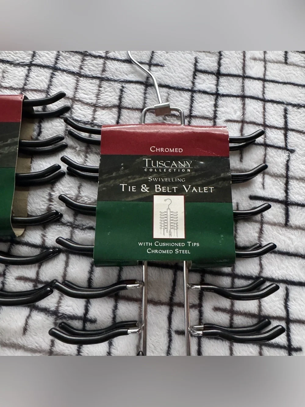 Tuscany Collection Swiveling Tie & Belt Valet Closet Organizers - Set of 2 NWT