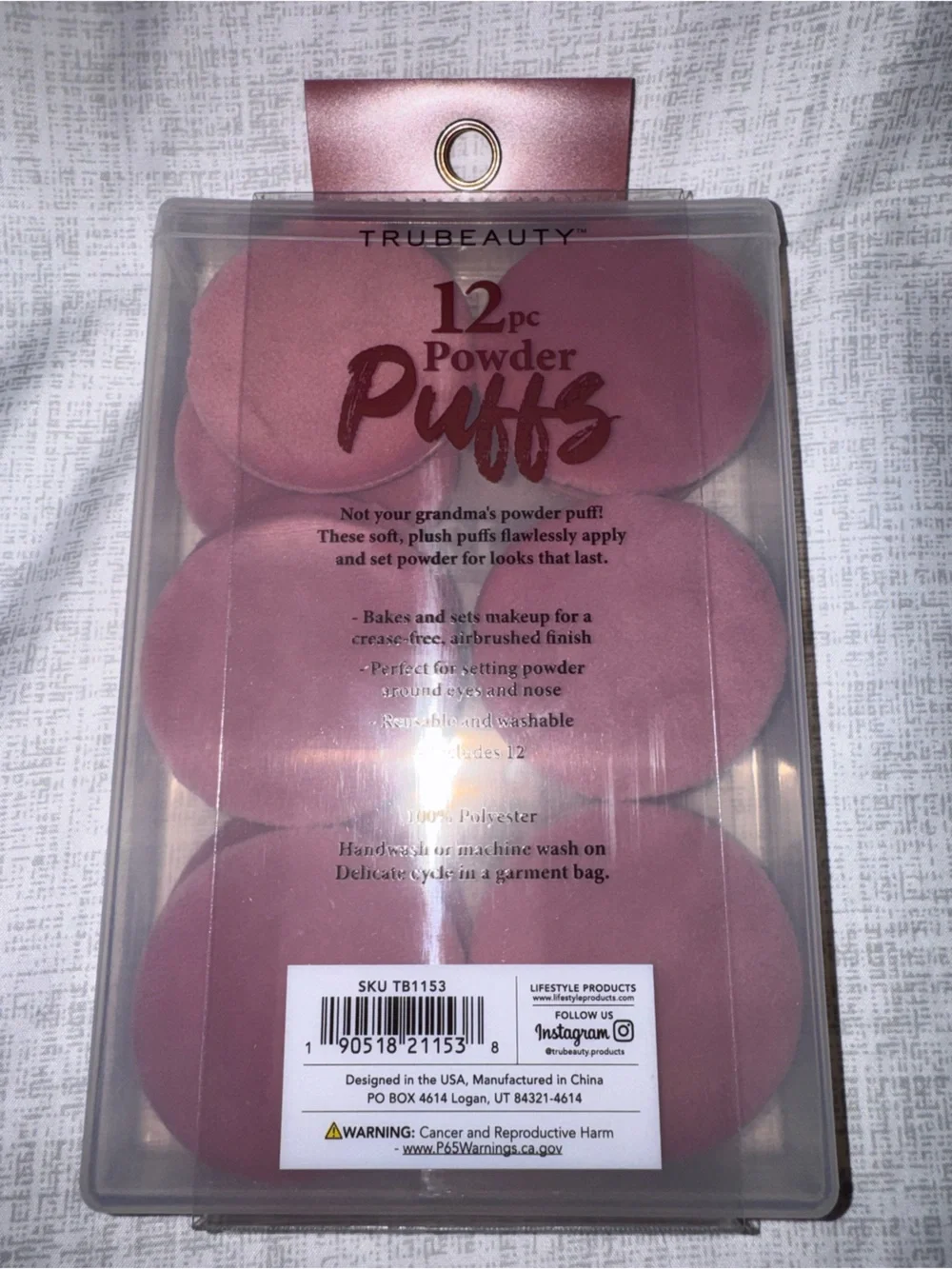 12pc Powder Puffs - Pink Reusable Makeup Sponges Case