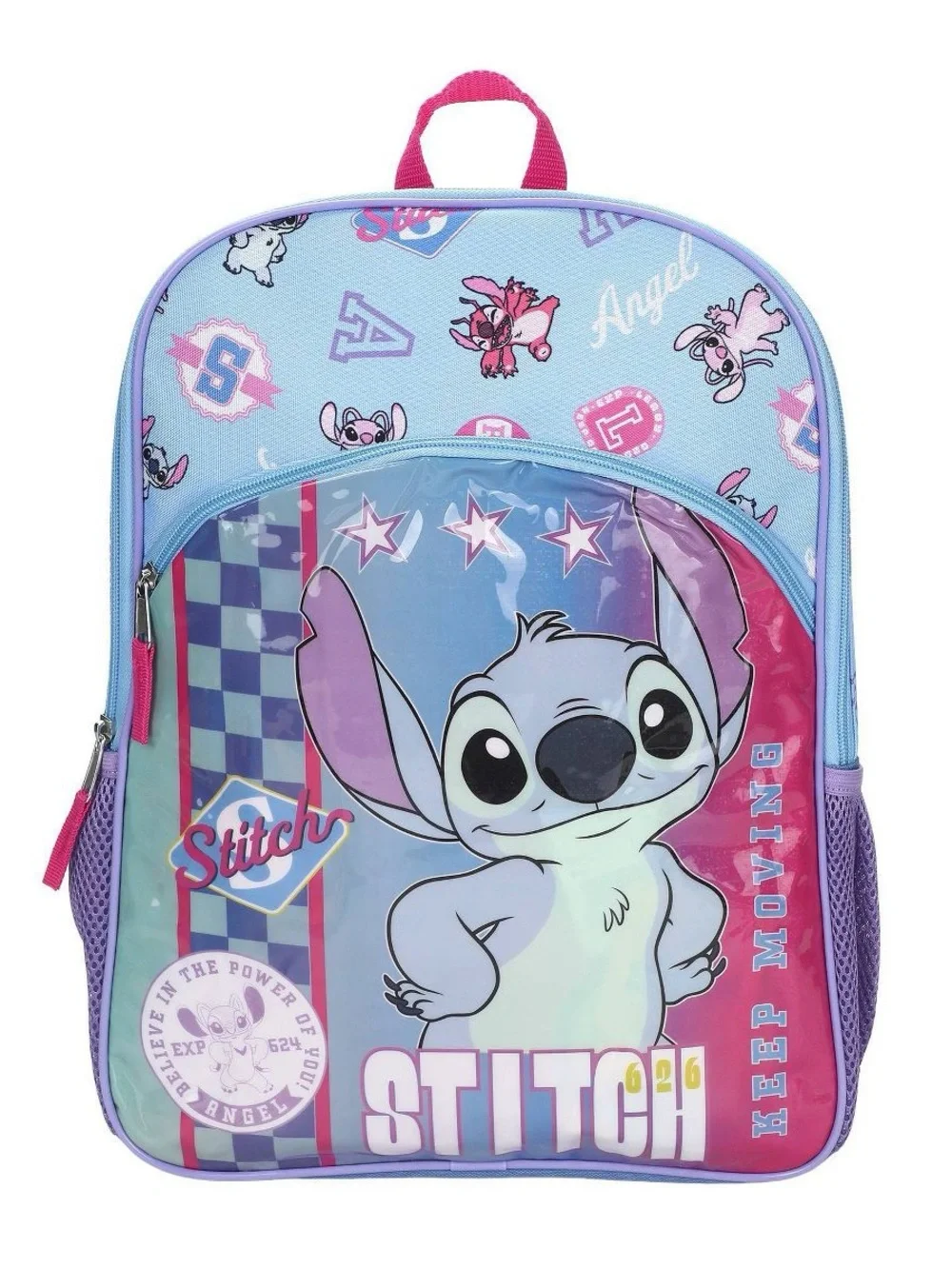 Disney Stitch Backpack in Light Blue, Purple & Pink Accents T2