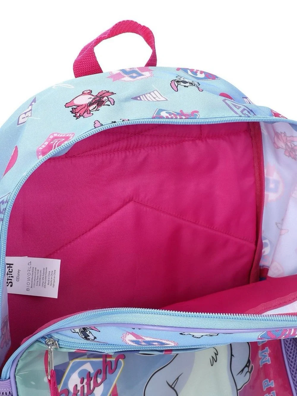 Disney Stitch Backpack in Light Blue, Purple & Pink Accents T2