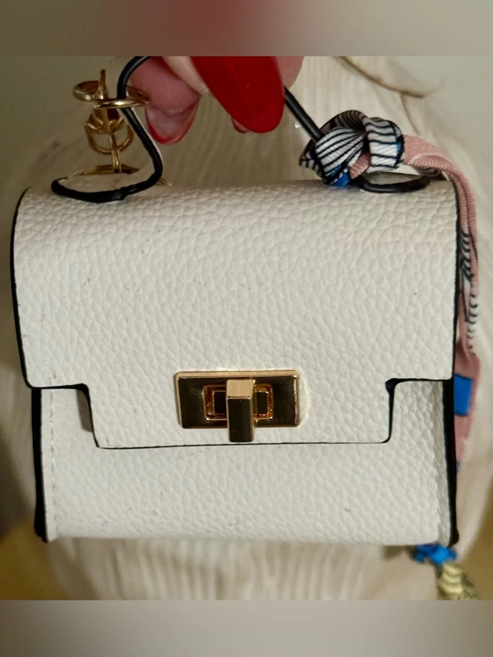 BUYERS CHOICE MINI PURSE BAG CHARMS CHOOSE TAUPE OR WHITE NEW