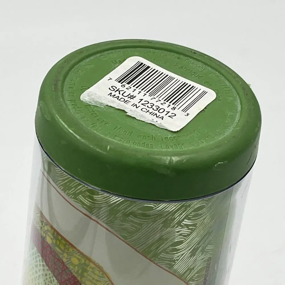 2007 Starbucks Green Brown Rwanda Fabric 16 oz Travel Tumbler NEW