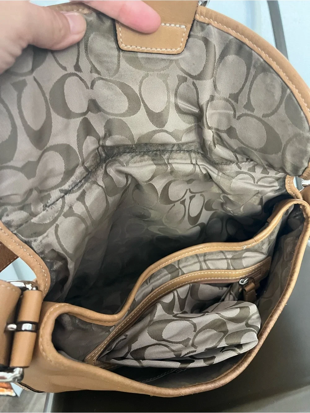Coach leather shoulder