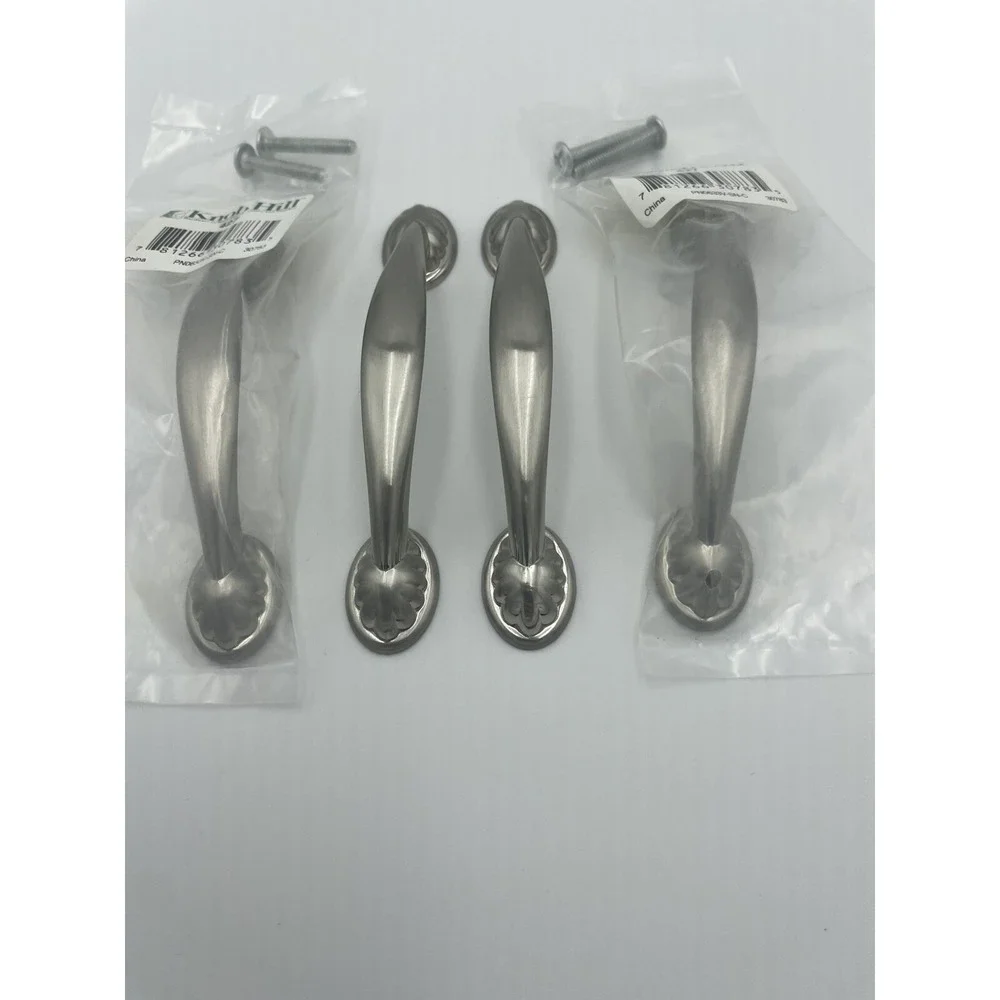 4 Brushed Nickel Cabinet Handles Drawer Pulls Hardware 3