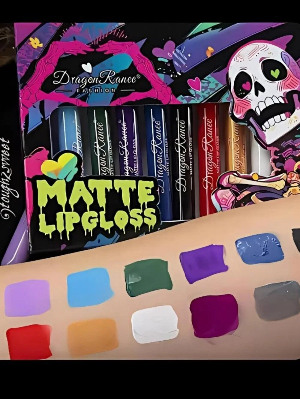 🆕️BOLD GOTHIC DARK MATTE LIPGLOSS BOXED SET OF 12 GOTH/PUNK/EMO