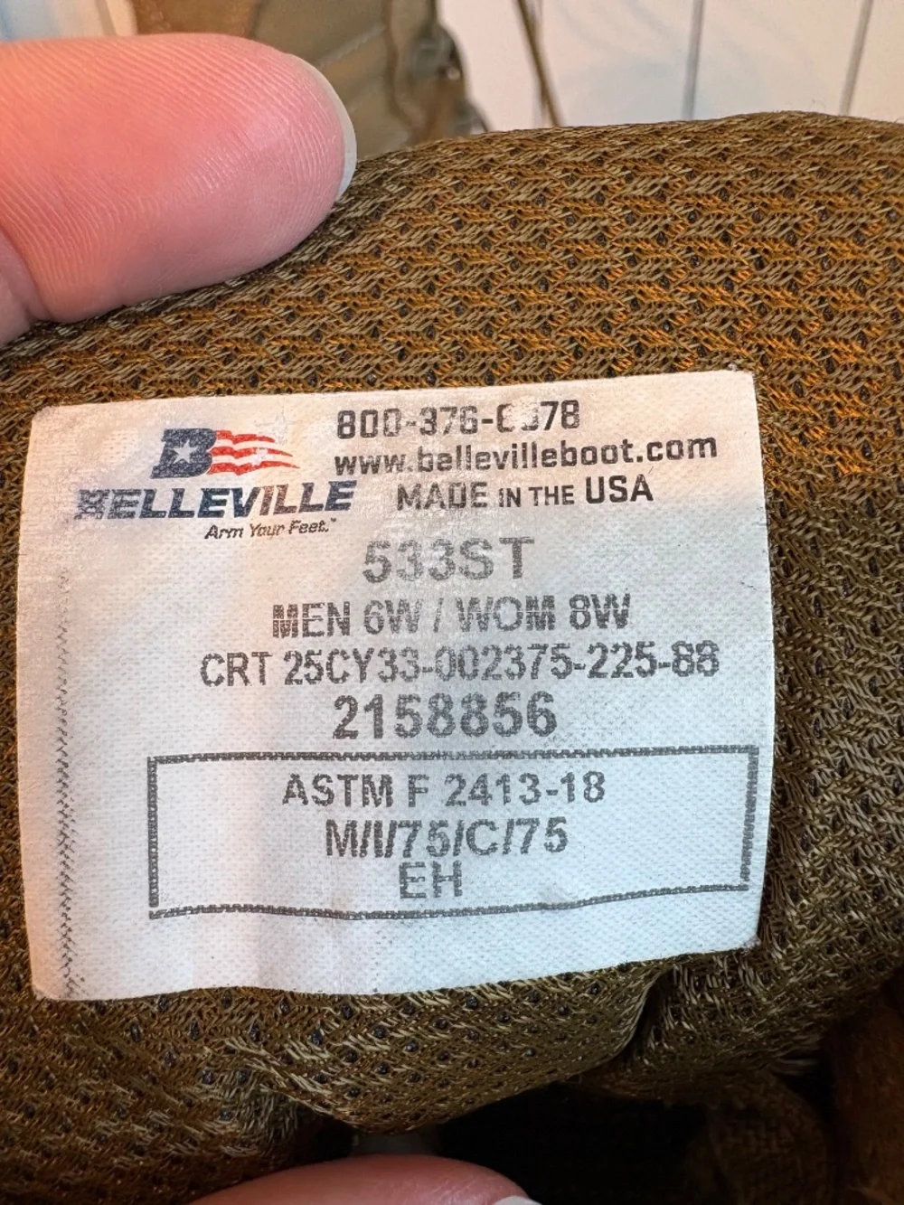 Belleville 533ST steel toe assault combat boots - Unisex - men’s 6 / women’s 8