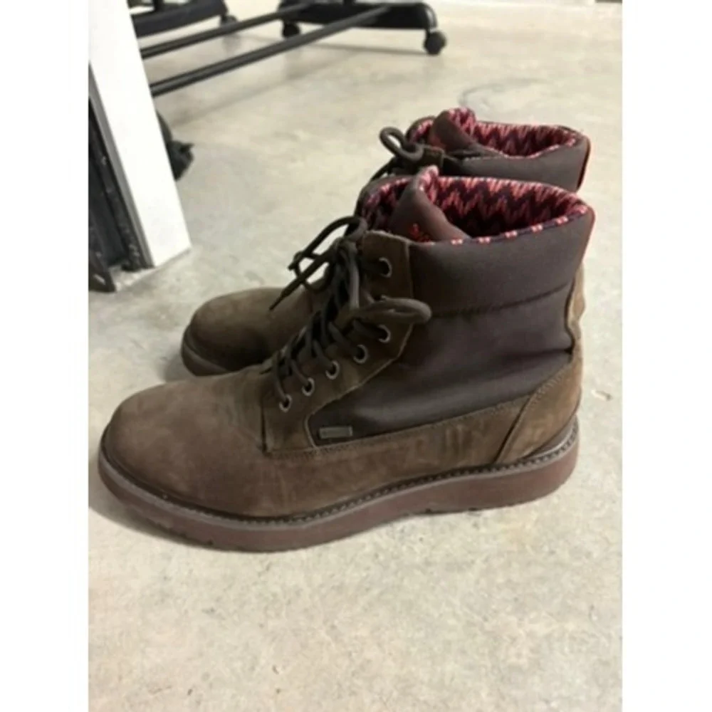 SWIMS Charles Brown Nubuck Leather Nylon Lace Up Boots Mens 9 Waterproof Norway