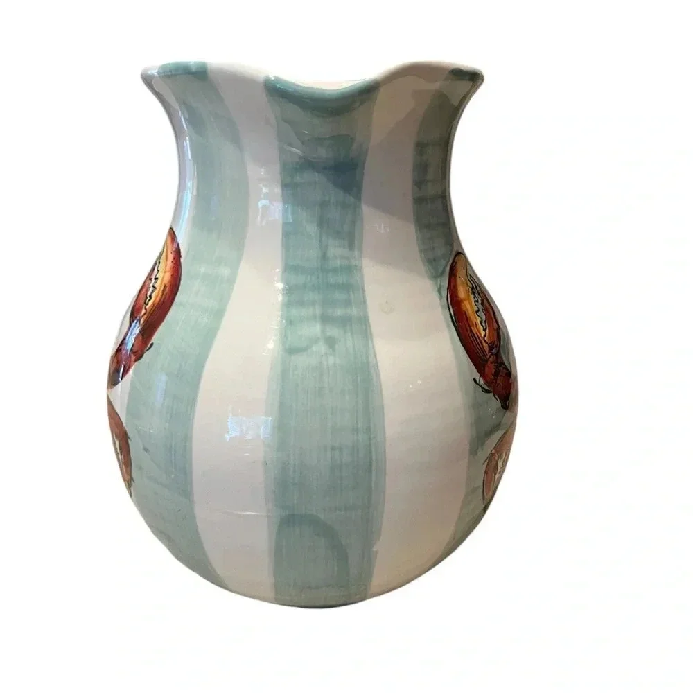 Maxcera CRAB STRIPE Pitcher Ocean Beach Nautical
