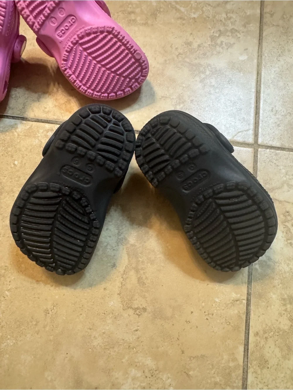 CROCS Kids Classic Clogs in Pink, Black & Navy