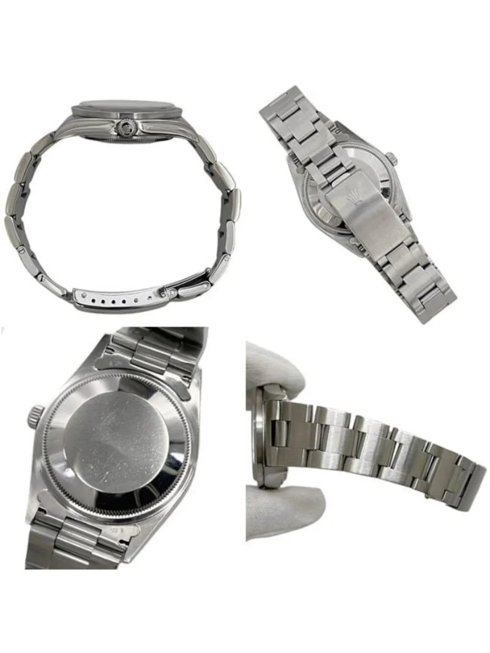 Rolex Watch Air King Black Silver Overhauled Polished SS Automatic P Dial