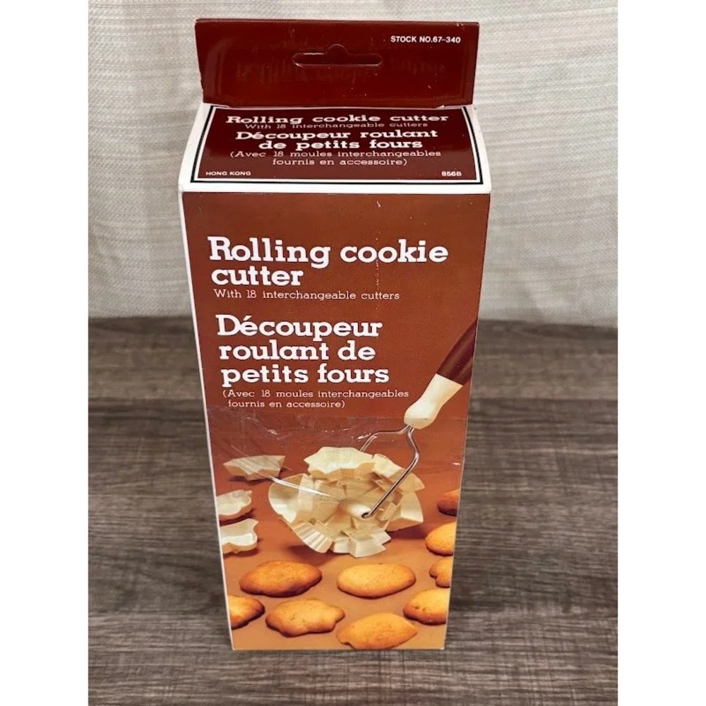 Vintage Rolling Cookie Cutter 18 Interchangeable Shapes Petits Fours 856B 67-340