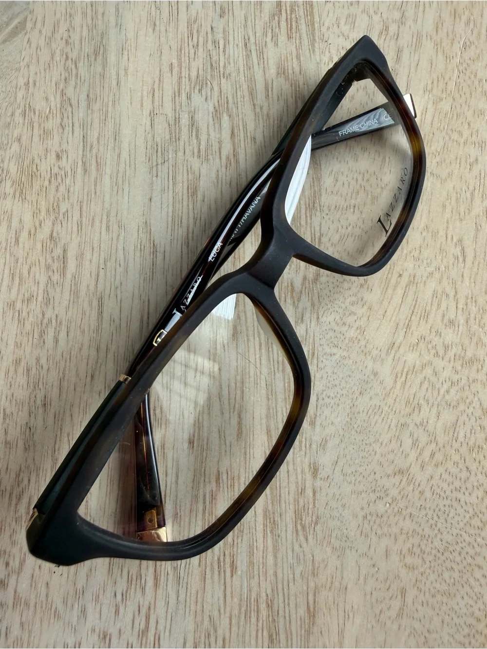 Lazzaro Black/Tortoiseshell Rectangle Eyeglass Frames New, Clear lens