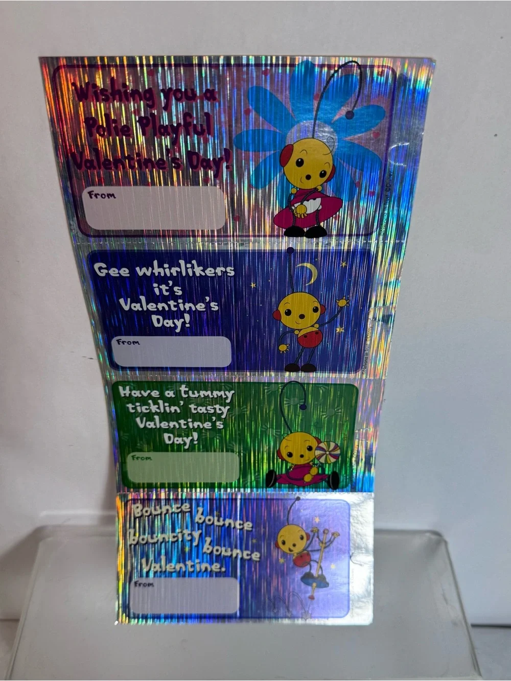 Vintage Unused Sheet Of 4 Rollie Pollie Ollie Valentines Cards NO Envelopes