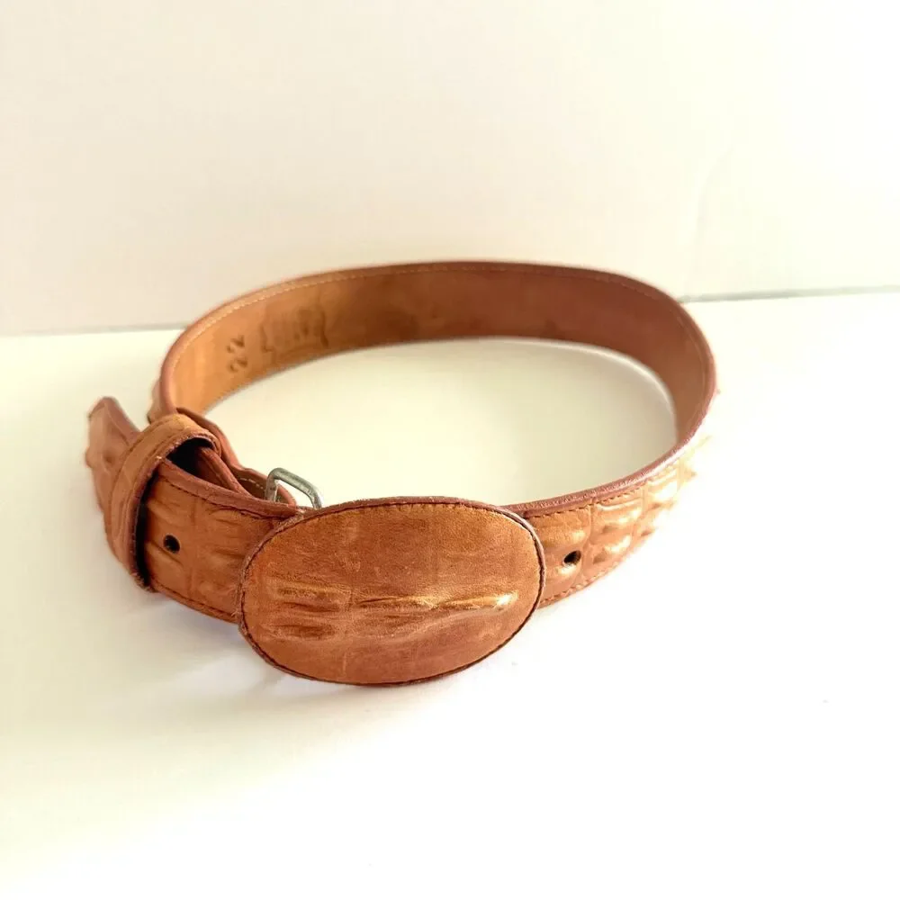 Crocodile Hornback Leather Kids Belt Mexico Buckle Adjustable Unisex Exotic 32