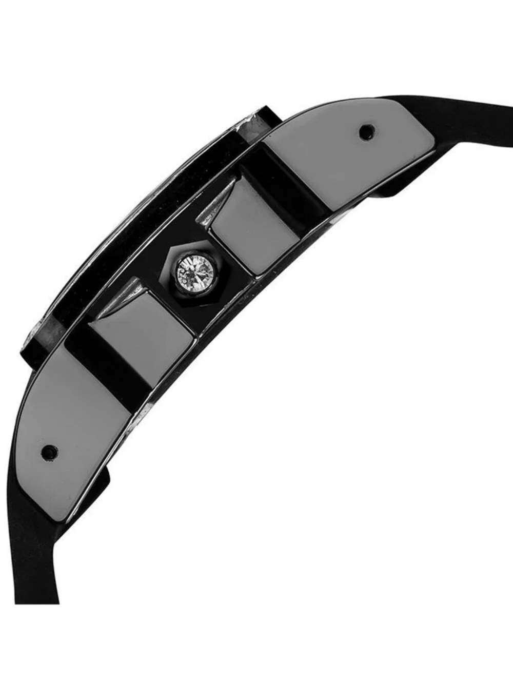 NWT Akribos XXIV Akribos Black Mother of Pearl Dial Black Ceramic Ladies Watch