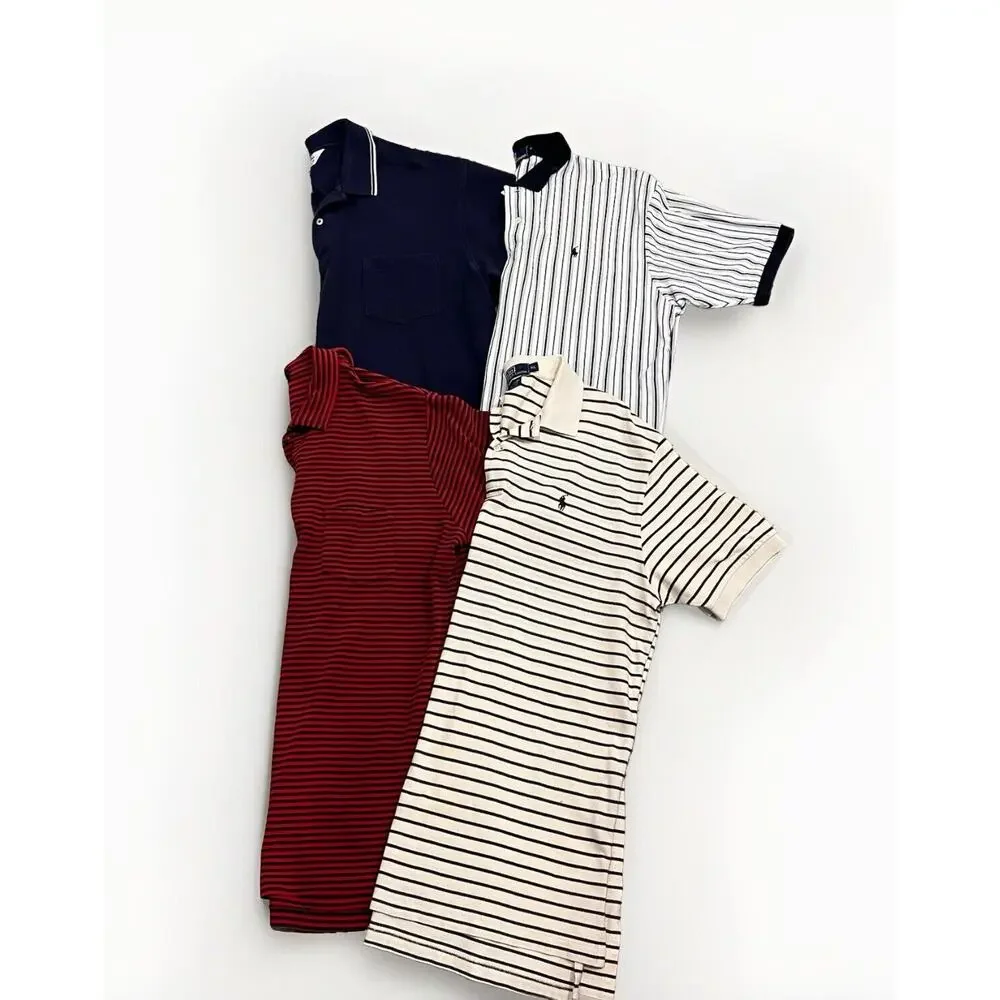 Lot of 4 Polo Ralph Lauren & Brooks Bros Short Sleeve Polo Shirts XL