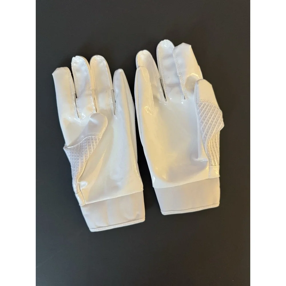 NEW HANDLANDY Football Gloves White Adult Large Receiver Grip Gloves