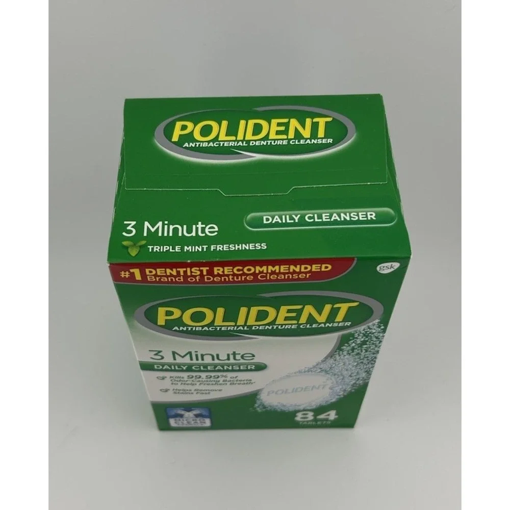 Polident - Antibacterial‎ Denture Cleanser - 84 Tablet - Triple Mint Exp: 2023
